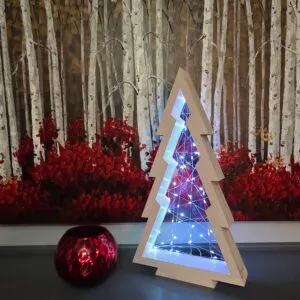 Lighted Wood Trees